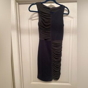 BCBGMaxAzria Black Ruched Mini Dress